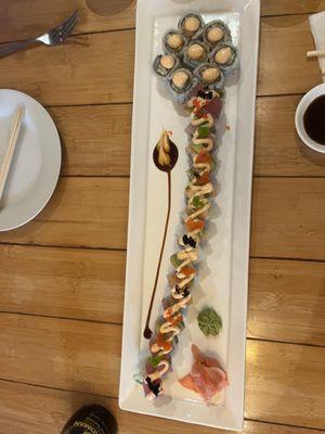 Rainbow Roll, Spicy Salmon Roll