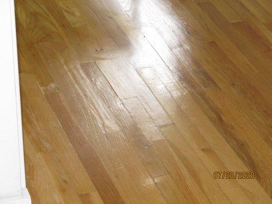 Transition from refinished floor to original