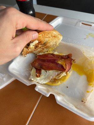 Bacon egg and cheese with no sauce