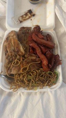 Chow Mein ,bbq pork , chicken