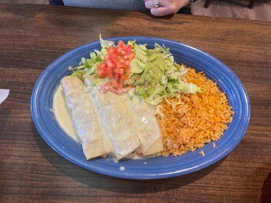 Shrimp and crab enchiladas