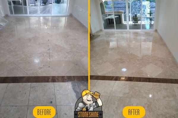 Natural Stone Marble Travertine Granite Concrete Floor Countertop Clean Honing Grind Polish Seal Resurface Refinish Restoration and repair