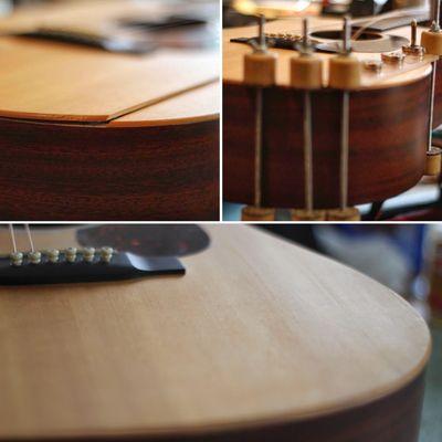 acoustic guitar top crack and structural repairs