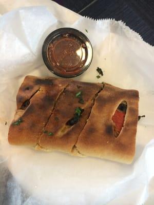 Spinach/Pepper/Mushroom Calzone