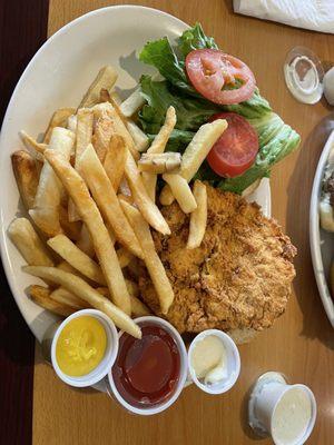 Chicken Fried Steak Sandwich with fries