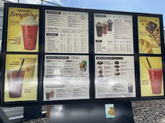 Drive thru menu