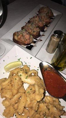 Calamari and Bruschetta