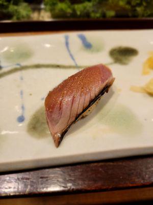 Bonito with smoked garlic salt