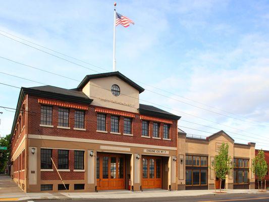 Harris Sliwoski inside Historic Fire Station No. 07 in Buckman neighborhood