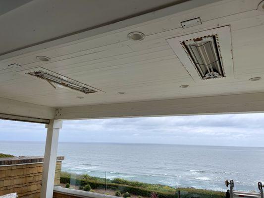 Replacement of weathered outdoor patio heaters.