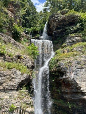 Waterfall seen from restaurant