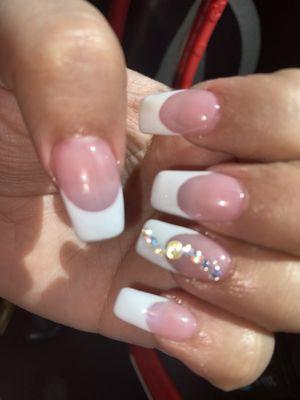 French tip nails.