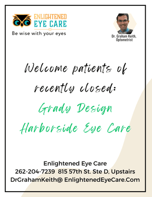 Dr. Keith's eye clinic is the only downtown Kenosha eye care option since the closing of Dr. Grady's clinic in 2024.