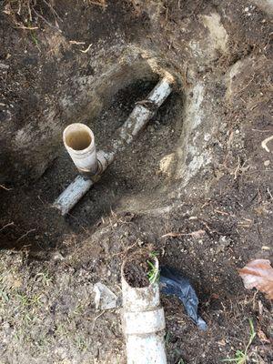 (Before) Old Main Sewer Line 2 Way Clean Out