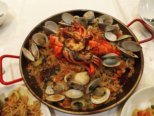 Seafood paella for two