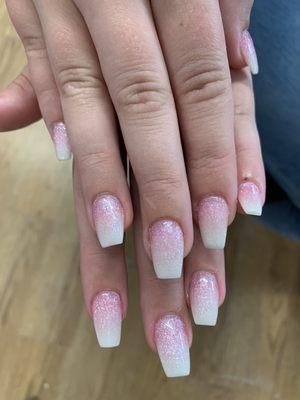 Coffins ombré nails