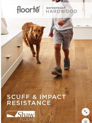 Got Pets? We've got the floor for you :o)
SHAW, Floorte line of Hardwood flooring is scuff and impact resistant.