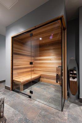 Our men's sauna is available for use before or after treatments.