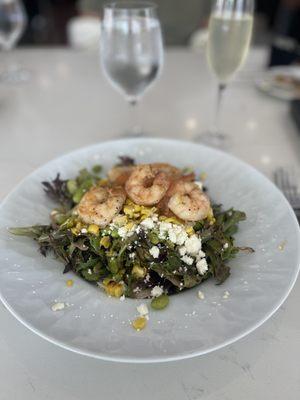 Power Salad with added shrimp