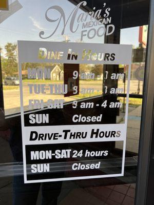 Store hours! 4 AM on Friday and Saturday night