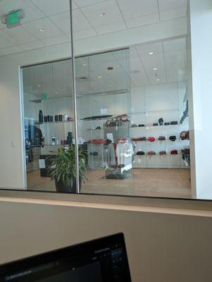 Private huddle room so I could work while my car was being serviced while I eyed some more Audi merch