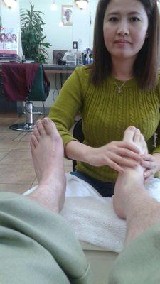 Debbie foot massage