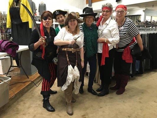 During our November Raid Our Closet sale (60% off everything), we dress as pirates! It's fun for the staff and the customers!