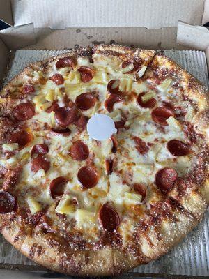 Pepperoni and pineapple