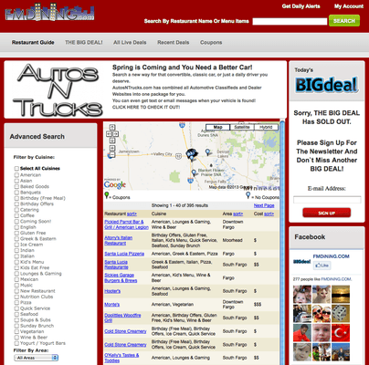 FMDining.com - restaurant search / marketing website
