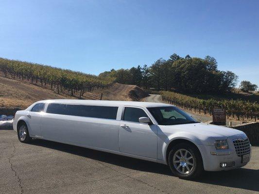 Our other 10 passenger Chrysler 300, 140" stretch limousine, is also in impeccable condition! We include ice, water, and glassware.