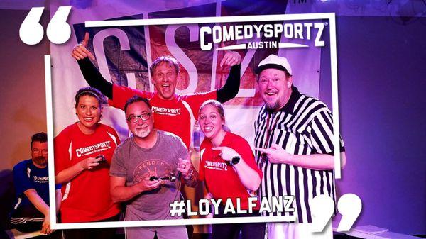 Competitive Improv with ComedySportz Austin.
 Join us every Saturday evening at 7:30pm.
 Doors open at 7 pm and it is BYOB.