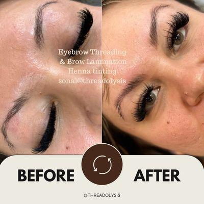 Full eyebrow makeover. Brow Threading, Laminating, Henna tinting. #eyebrowlasvegas #eyebrowtbreading #lasvegaseyebrows