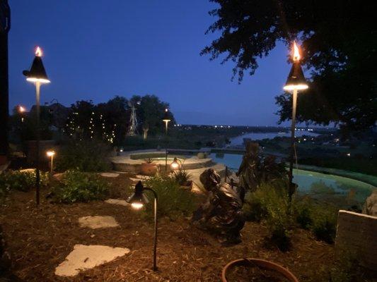 Landscape lights the Cotton Electric added to their existing design at our home.