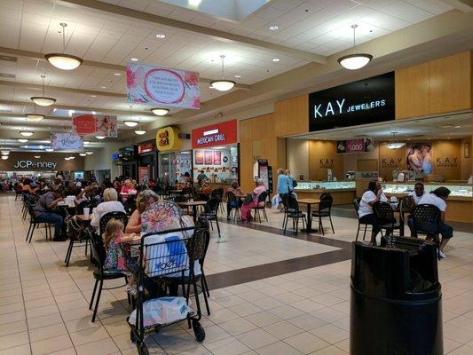 Inside. Food court.