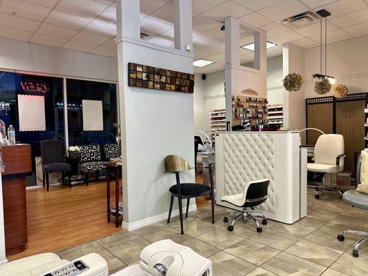 View of nail bar and lobby