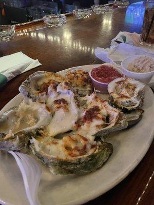 Captain's oysters. Sooo cheesy and delicious.