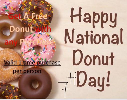 Celebrating National Donut Day with us on June 7th