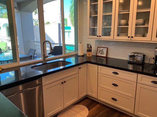 Relocated dishwasher more cabinet and counter space