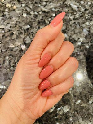 Almond shaped acrylic manicure