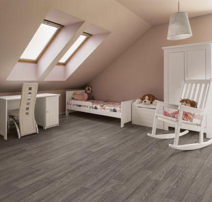 This resilient vinyl flooring is a great choice for high-traffic areas like a child's bedroom or playroom. And with wood, tile and stone loo