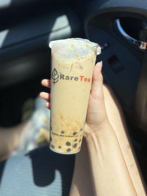 Okinawa milk tea with double brown sugar boba