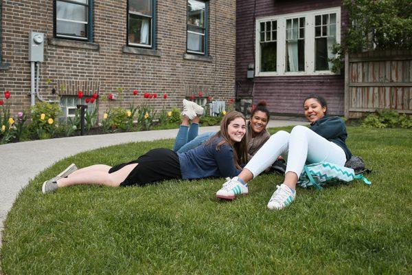 Students can relax in the Magavern-Sutton Courtyard.