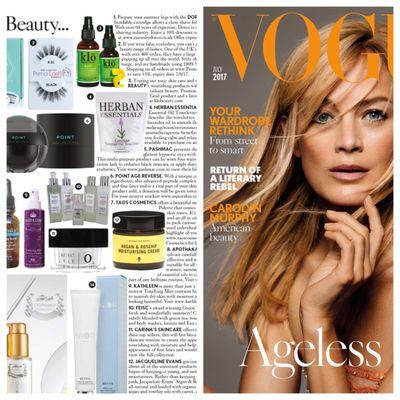 JULY 2017 Carina's Skin Care O2LIFT Cream in British VOGUE!