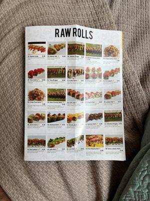 Raw rolls