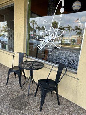 Sitting area of restaurant