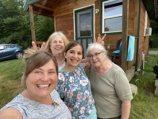 Enjoying the bunkhouse on our first night - clean and comfortable