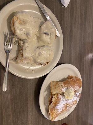 Biscuits and gravy and pigs and a blanket