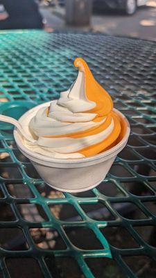 Medium orange and cream soft serve