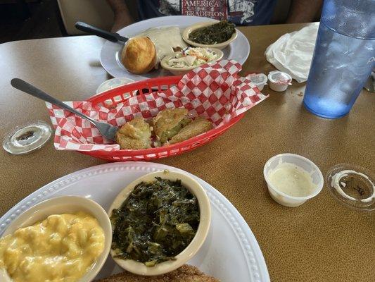 Country pride, steak, catfish dinner.