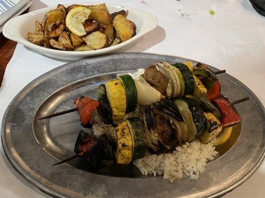 Vegetable Kabob Dinner & Lemon-Oregano Potatoes